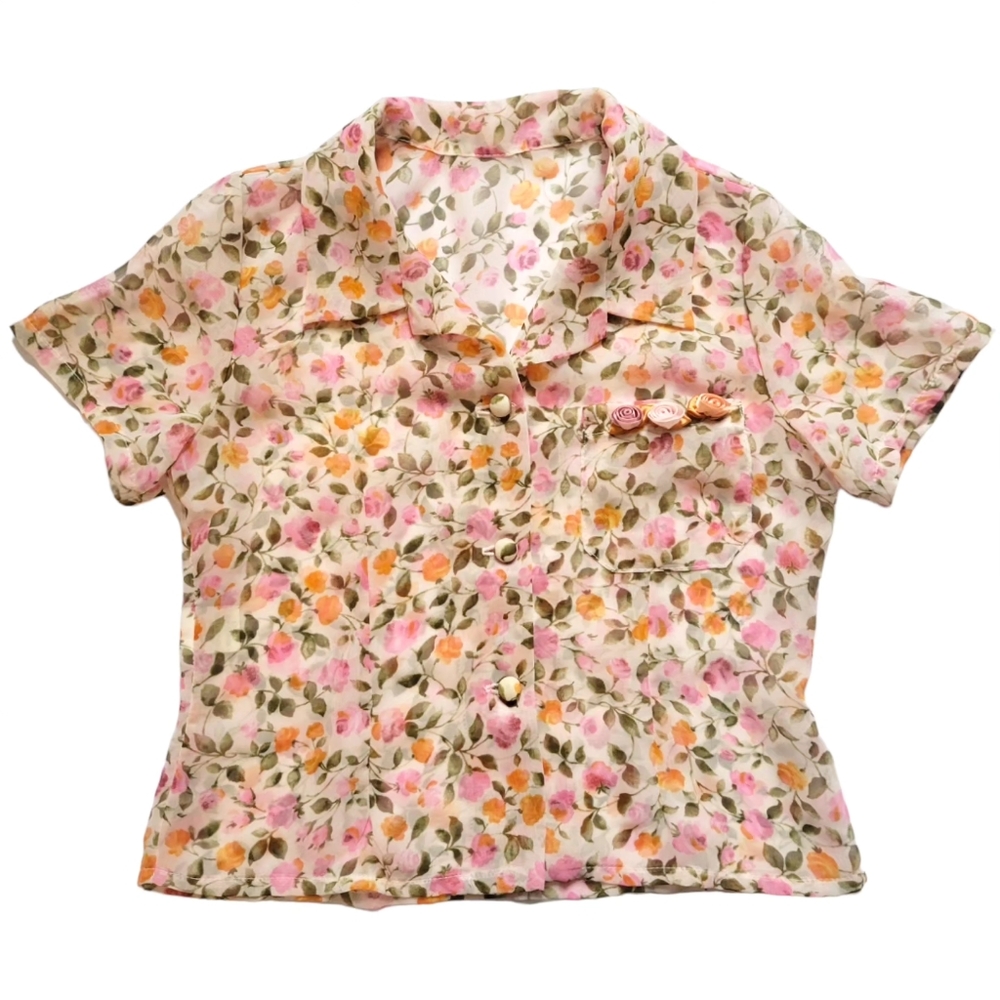 Girls Vintage Sheer Blouse